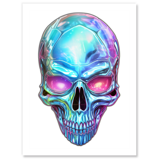 Menacing Crystal Skull Sticker  2.63" x 3.63"