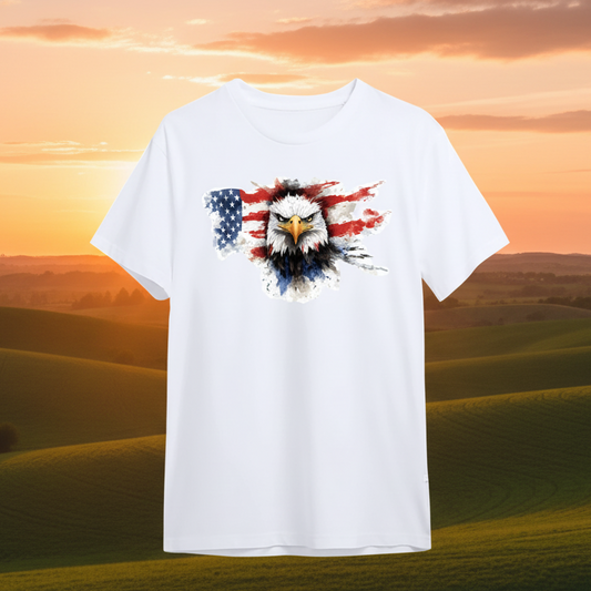 Patriotic American Eagle in white