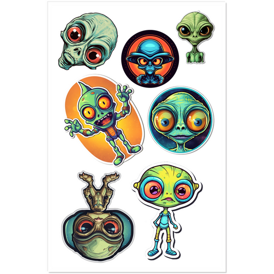 Alien Stickers - 2 pages per pack