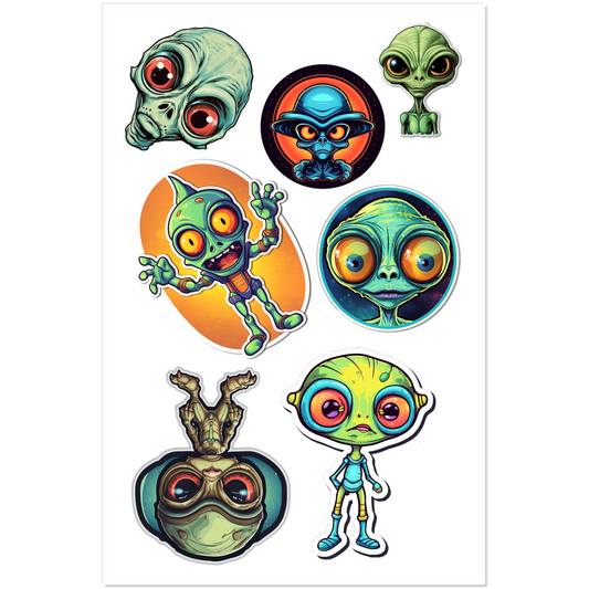 Alien Stickers - 2 pages per pack - 2